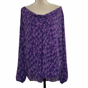 Ana A New Approach Purple Tie Dye Hi-Low Blouse XL